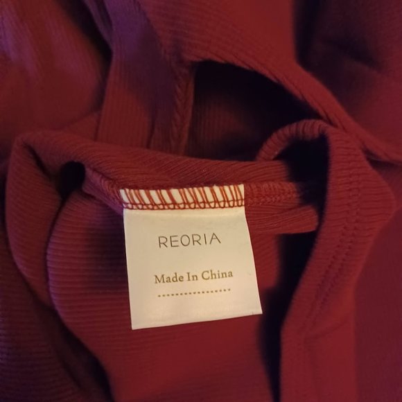 Reoria Bodysuit NEW Large Red -Long Ruffle Sleeve -V-Neck **SEE MEASUREMENTS** - Picture 12 of 15